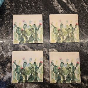 Cactus Design Coasters Set